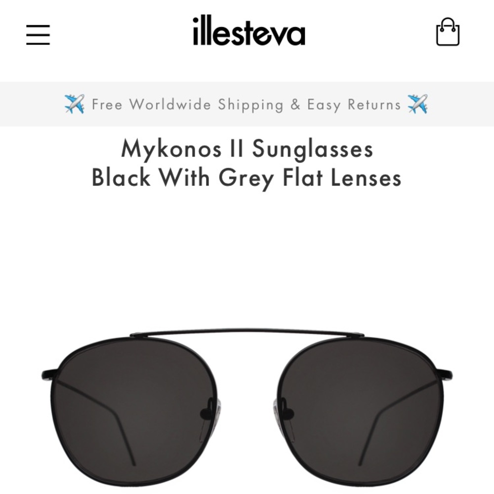Illesteva Mykonos II Black Sunglasses with Grey Lenses